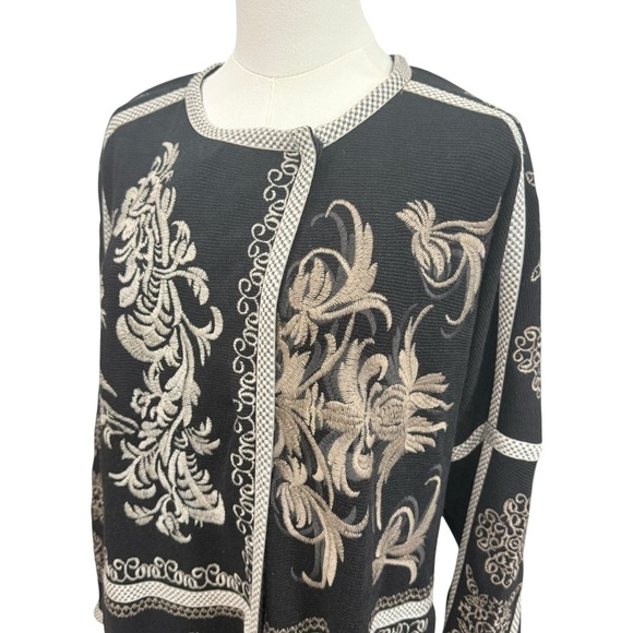 JOHNNY WAS Biya Mila Embroidered Knit Long Sleeve Boxy Sweater Kimono Duster NWT - Picture 10 of 16